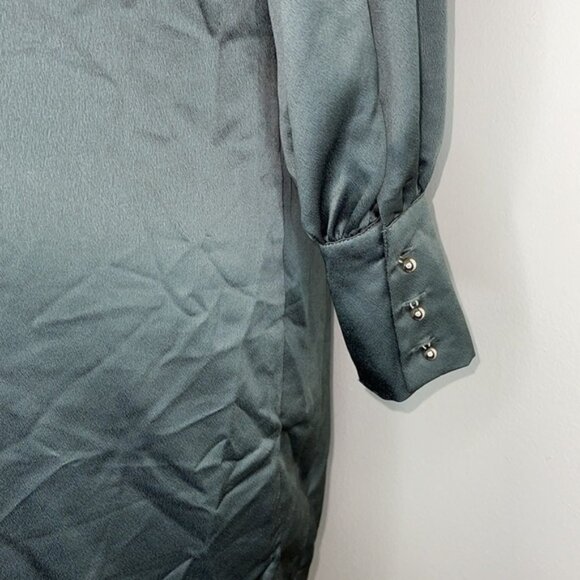 H&M Long Sleeve Green Dress Size M - Picture 8 of 9
